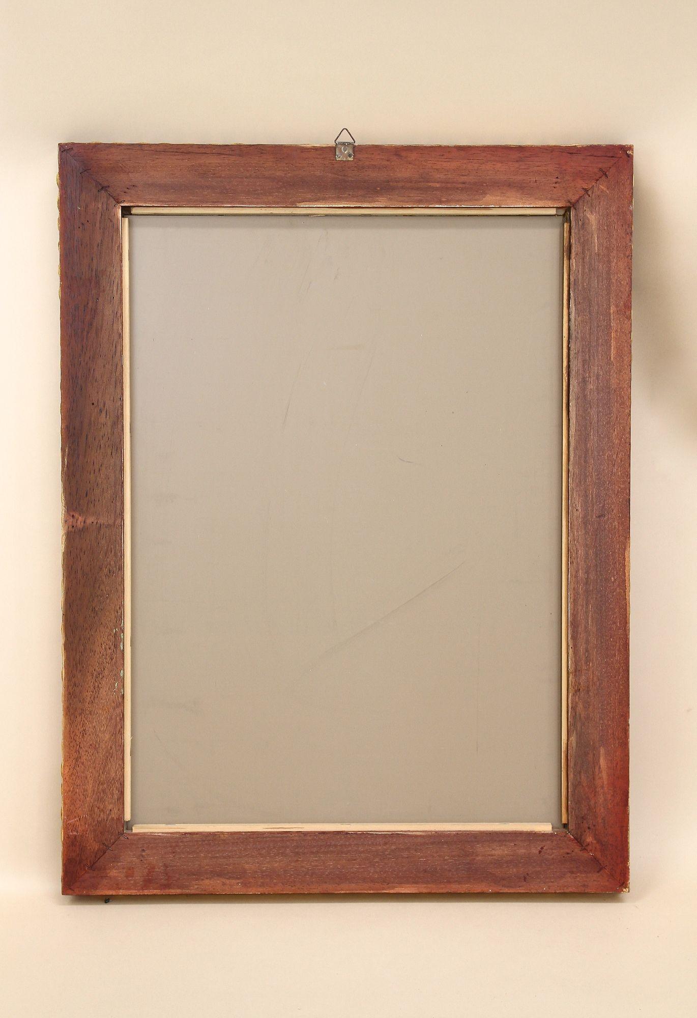Gilt Mid Century Venetian Wall Mirror With Turquoise Pattern - IT ca. 1960 For Sale 14