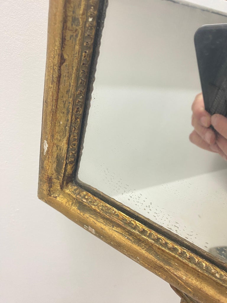 French Gilt Mirror, in Wood, Old Patina, France, 19th Century For Sale