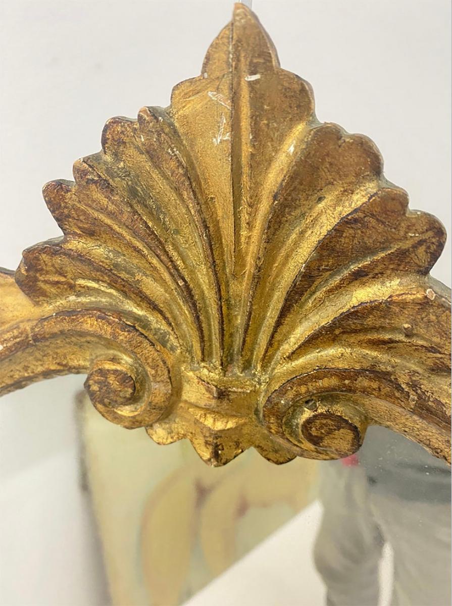 Vergoldeter Spiegel, in Holz, alte Patina, Frankreich, 19. im Zustand „Gut“ im Angebot in Auribeau sur Siagne, FR
