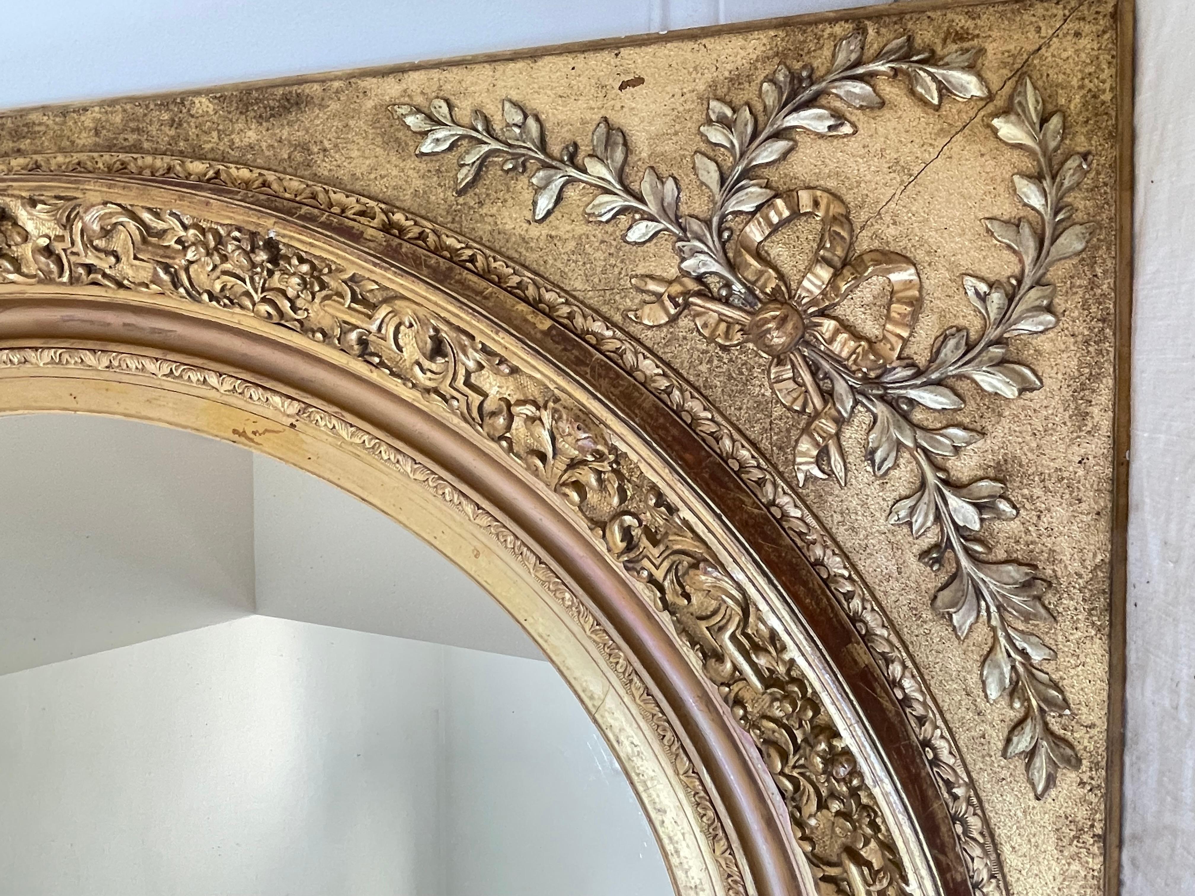 French Gilt Mirror Medaillon Napoleon III For Sale