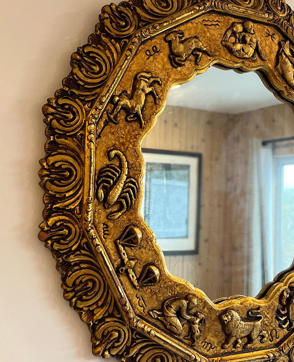 gold zodiac mirror