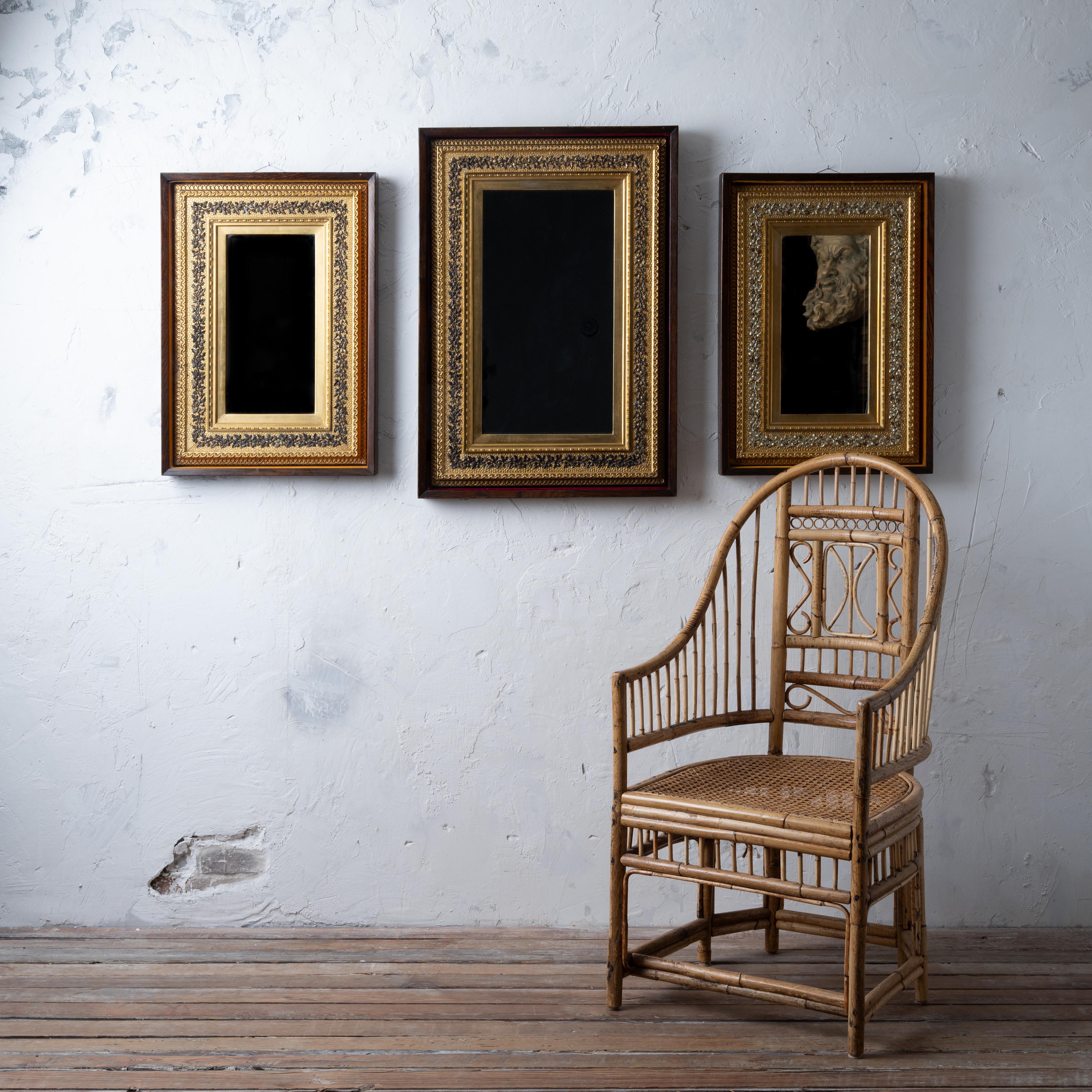 Late Victorian Gilt Mirrors in Shadowbox Frames, c.1890, set of 3 For Sale