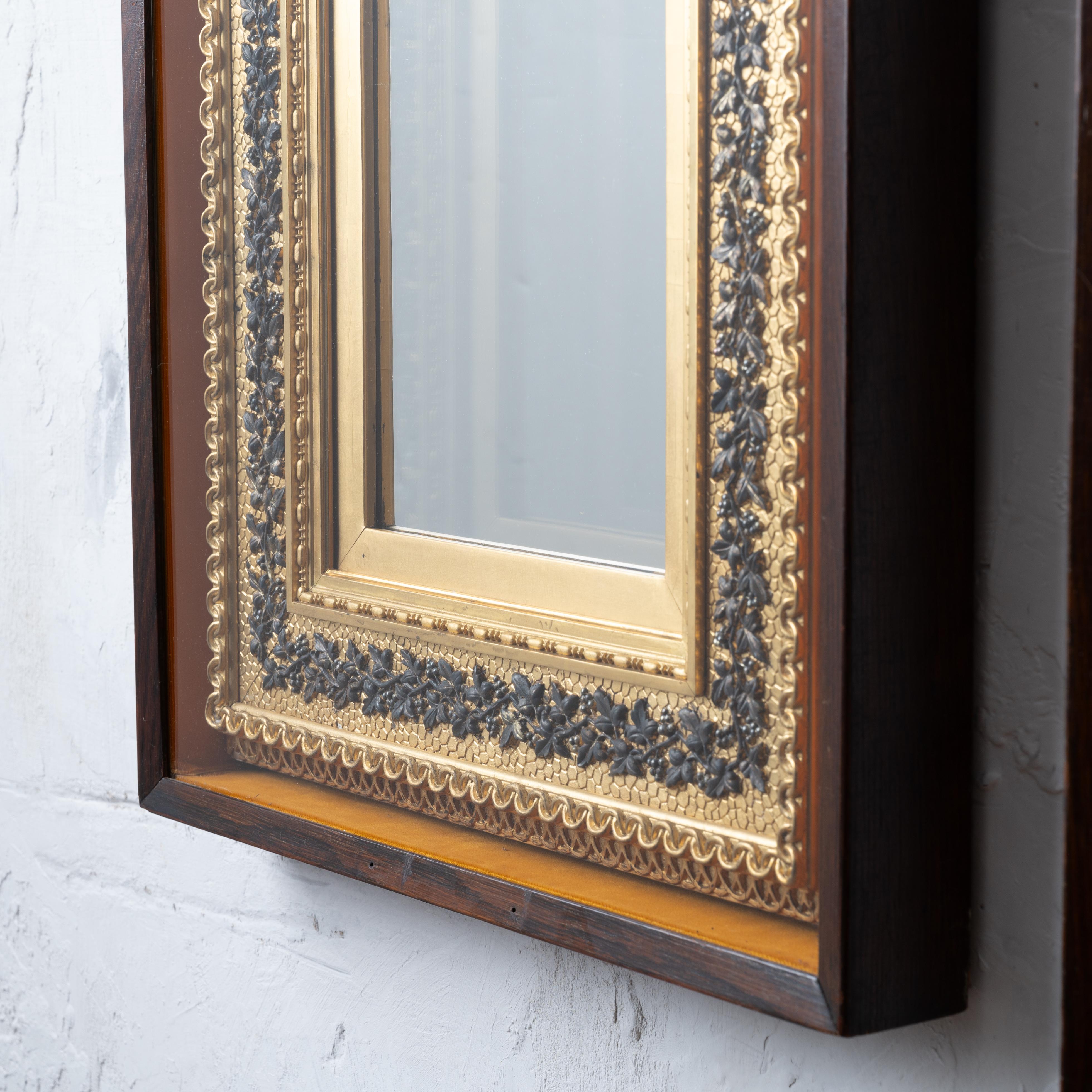 Late 19th Century Gilt Mirrors in Shadowbox Frames, c.1890, set of 3 For Sale