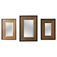 Miroirs dorés dans des cadres de boîtes d'ombre, vers 1890, lot de 3