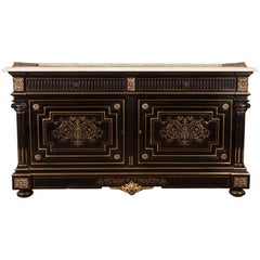  Chest, Cabinet  ‘Attributed to Henry Dasson’Gilt-Mounted Ebony and Marble