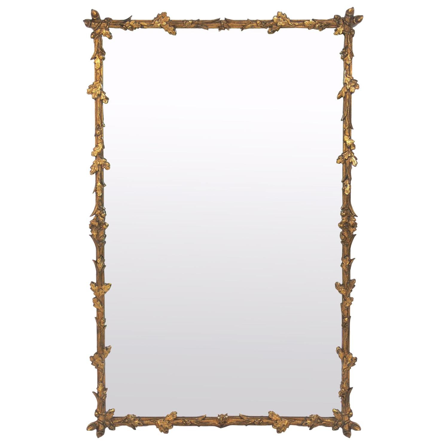 Gilt Oak Leaf Branches Mirror, circa 1940s