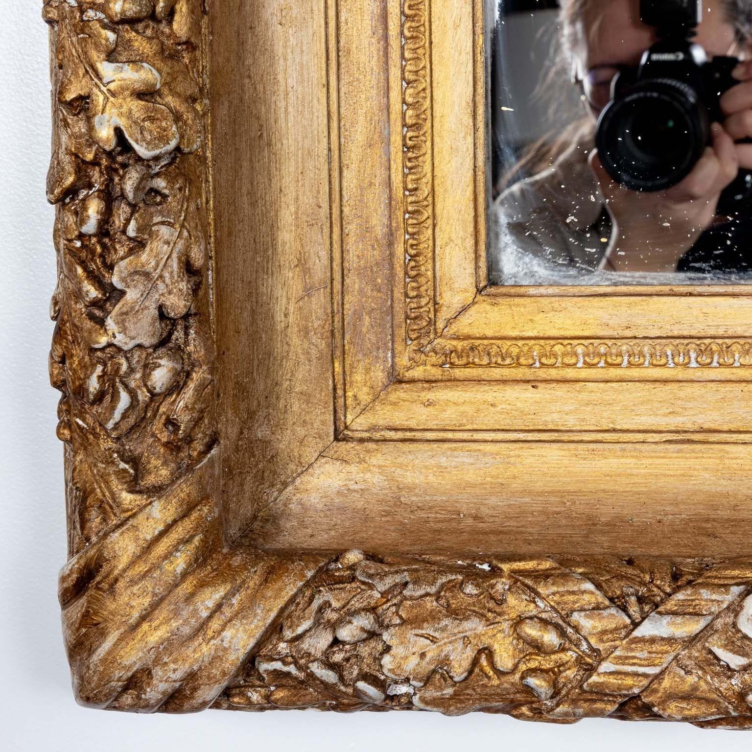 English Gilt Oak Leaf Frame Mirror For Sale