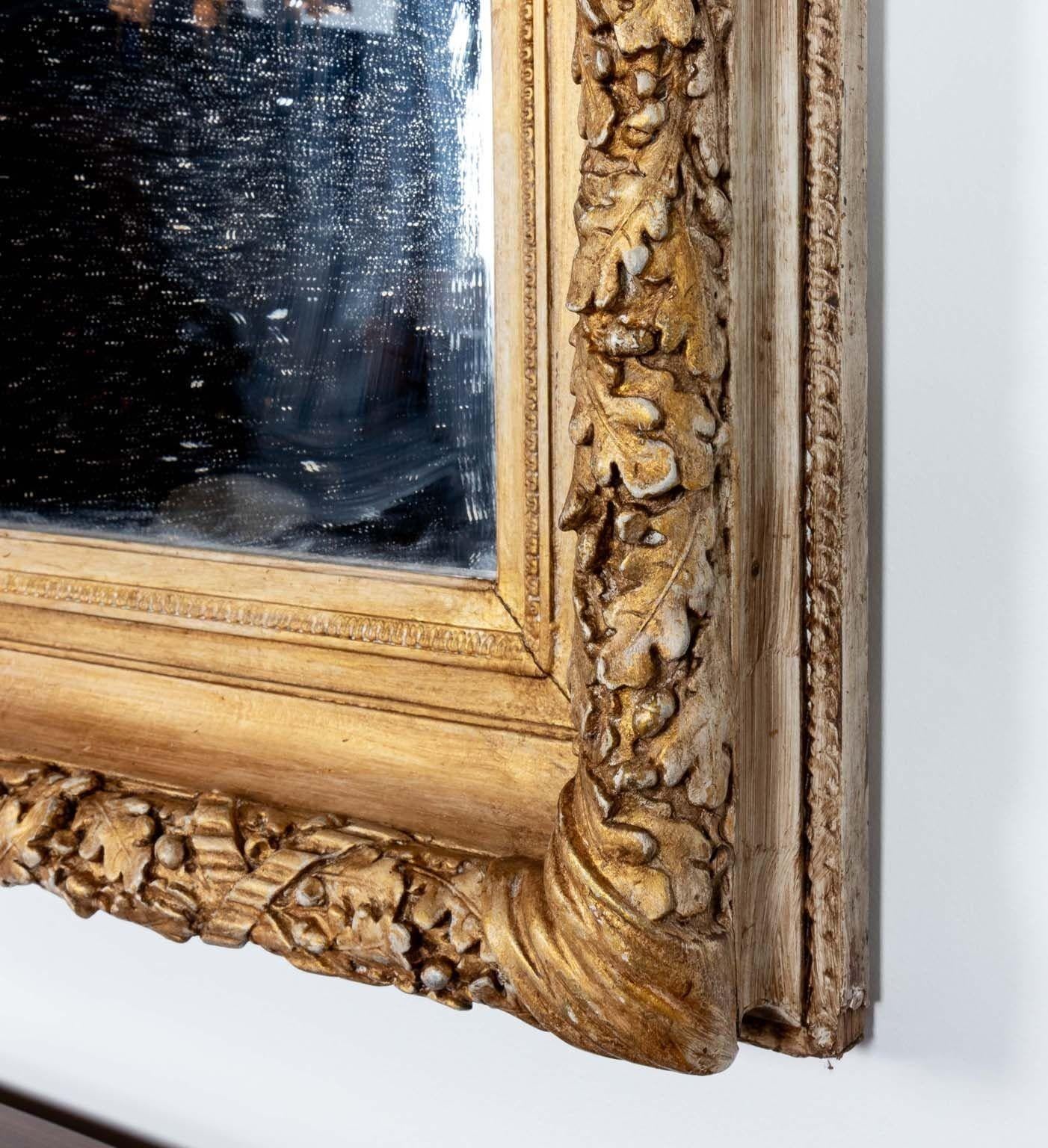 20th Century Gilt Oak Leaf Frame Mirror For Sale
