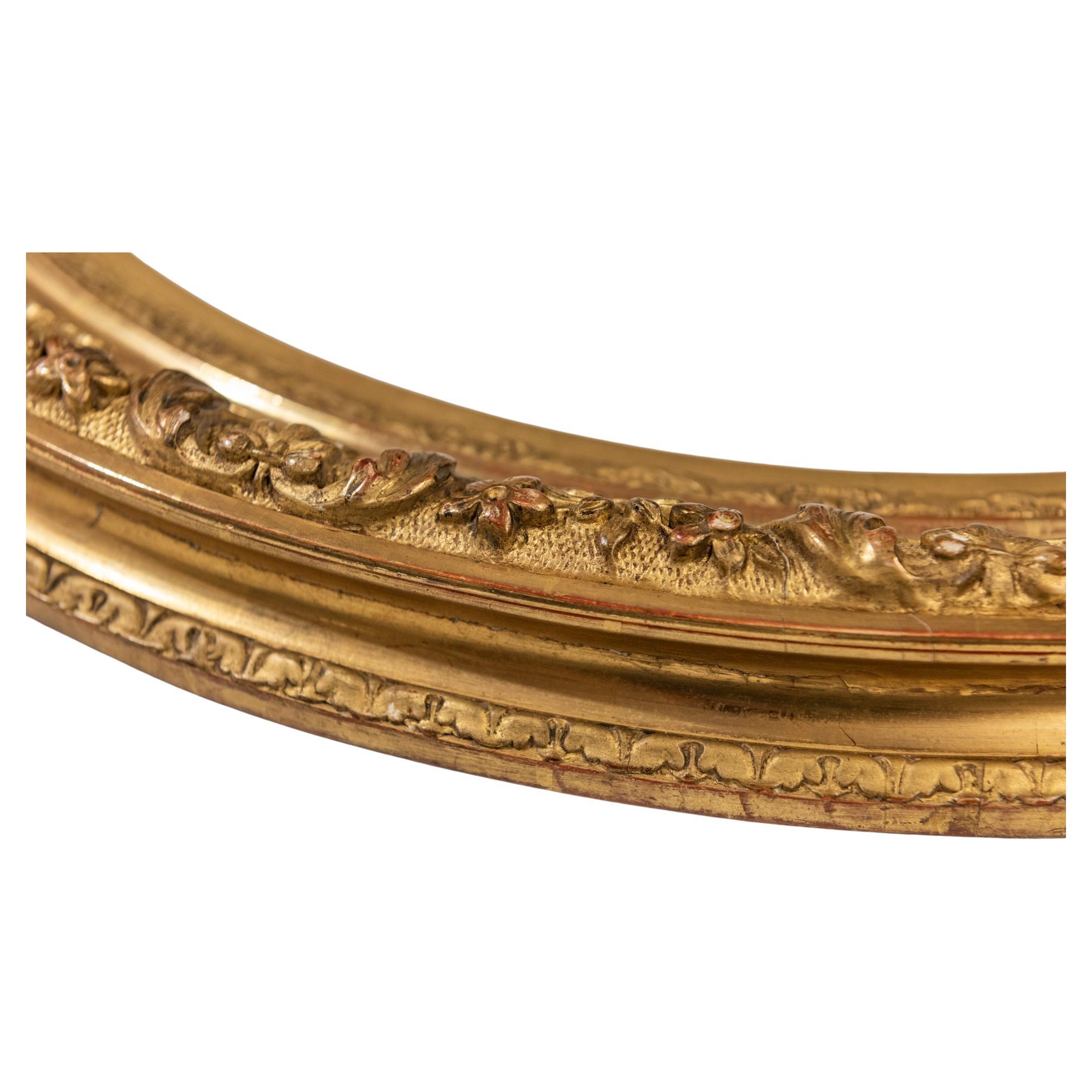 19th Century Gilt Oval Antique Frame For Sale