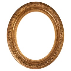 Cadre antique ovale doré