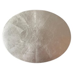 "Gilt Oval" Silver Intricate Patterned 20K Leaf Box