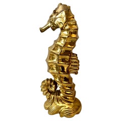 Gilt Over Bronze Seahorse Door Stop or Sculpture