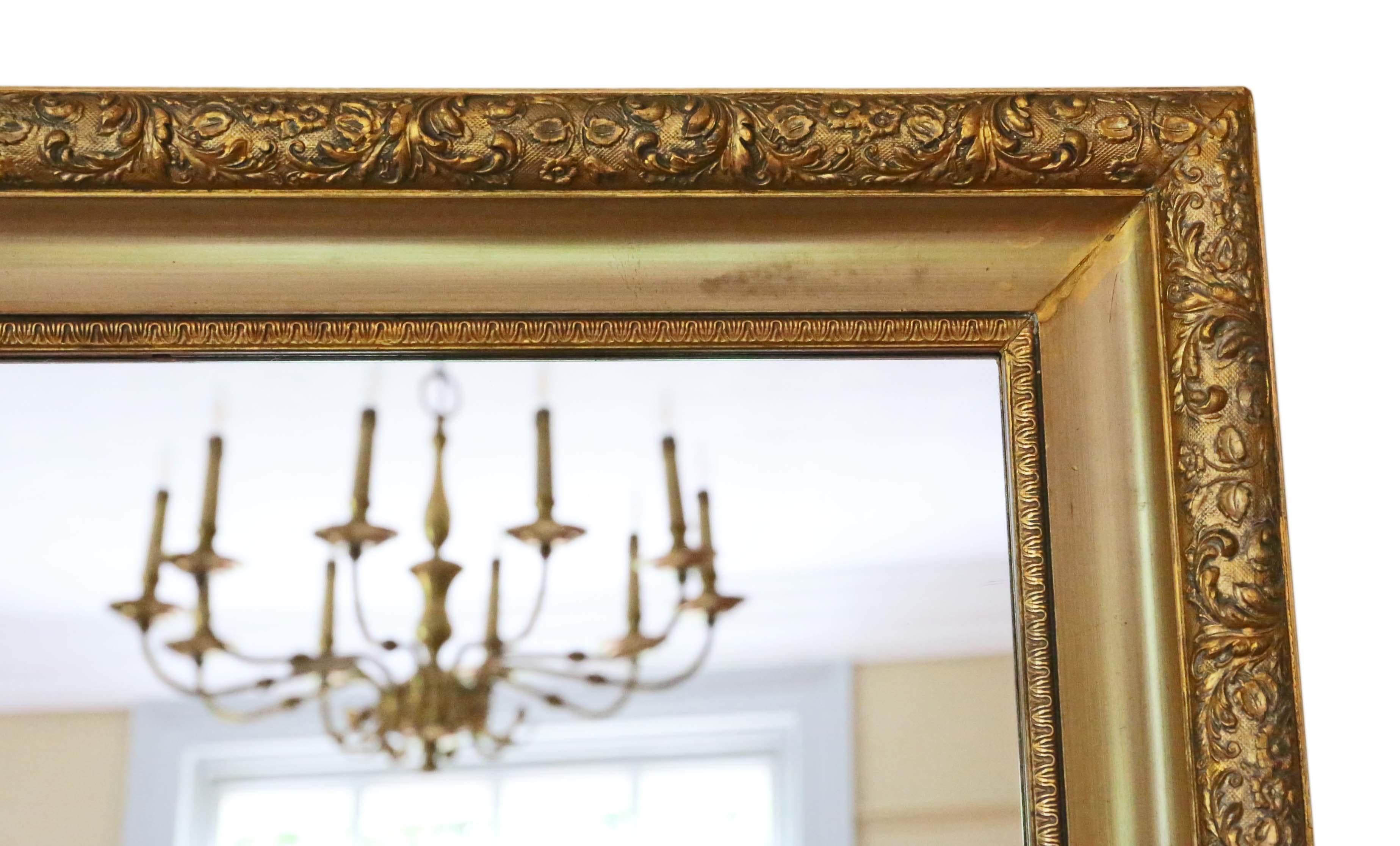 Gilt Overmantle or Wall Mirror In Good Condition In Wisbech, Cambridgeshire