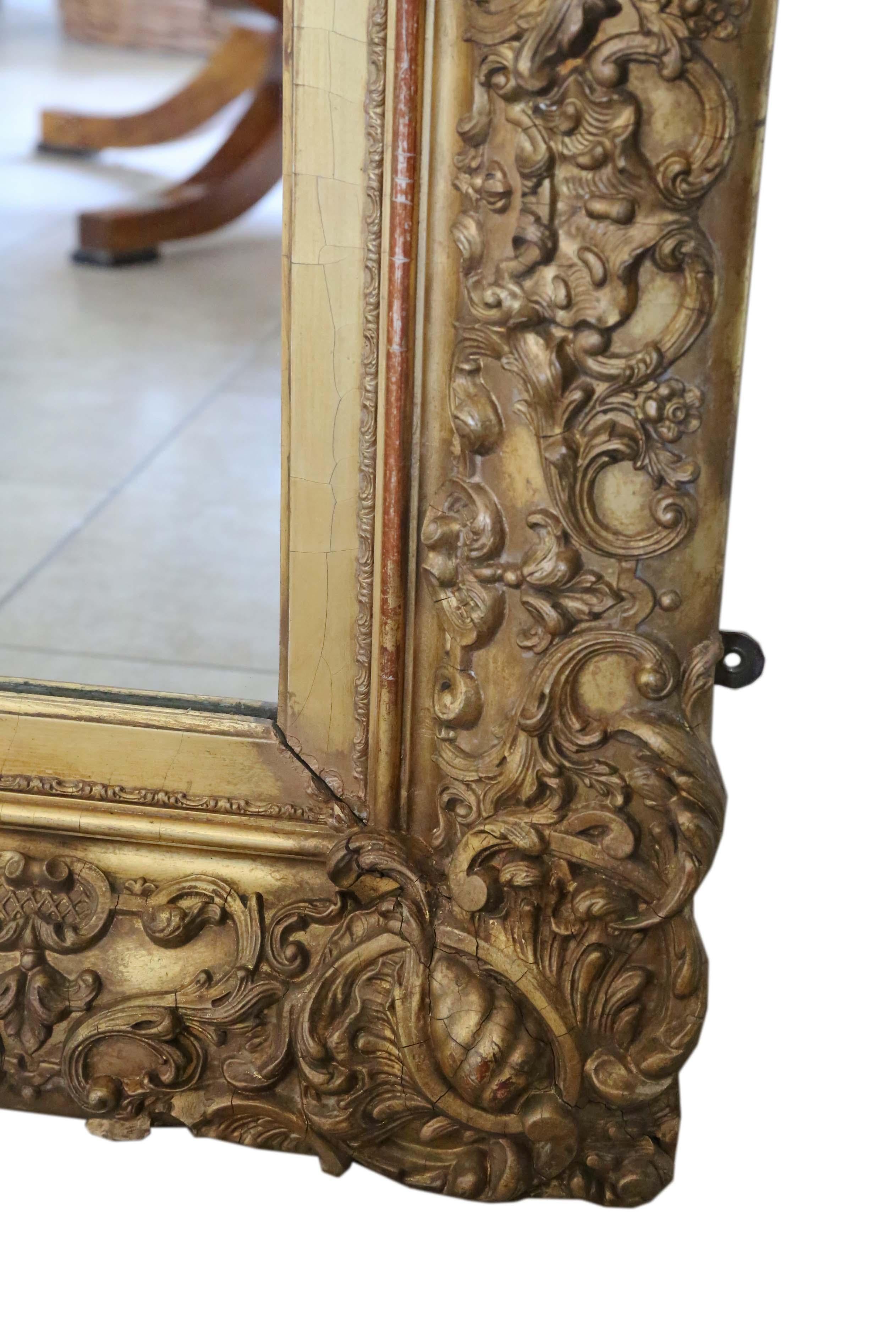 Glass Charming quality Gilt Overmantle or Wall Mirror 19th Century 