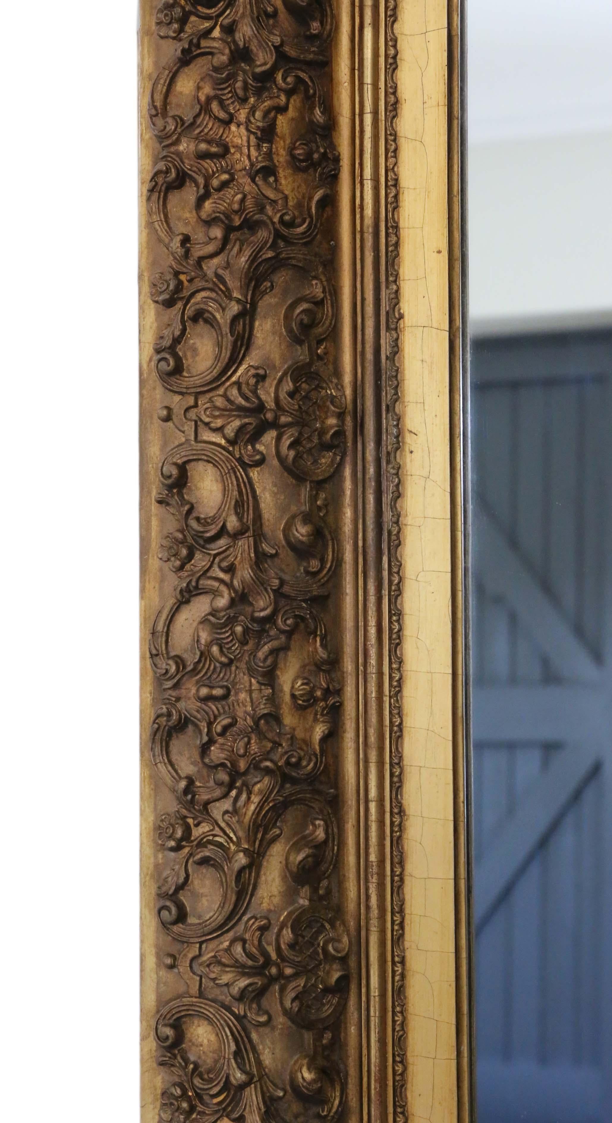 Charming quality Gilt Overmantle or Wall Mirror 19th Century  2