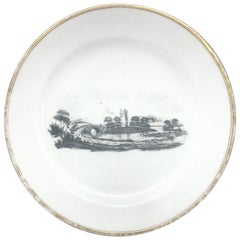 Gilt Painted Black and White Tucker Plate