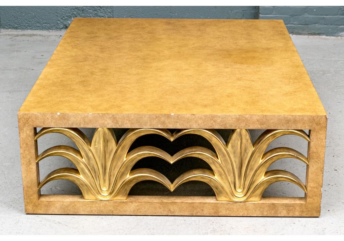 Gilt Palm Tree Cocktail Table After Robsjohn Gibbings In Distressed Condition For Sale In Bridgeport, CT