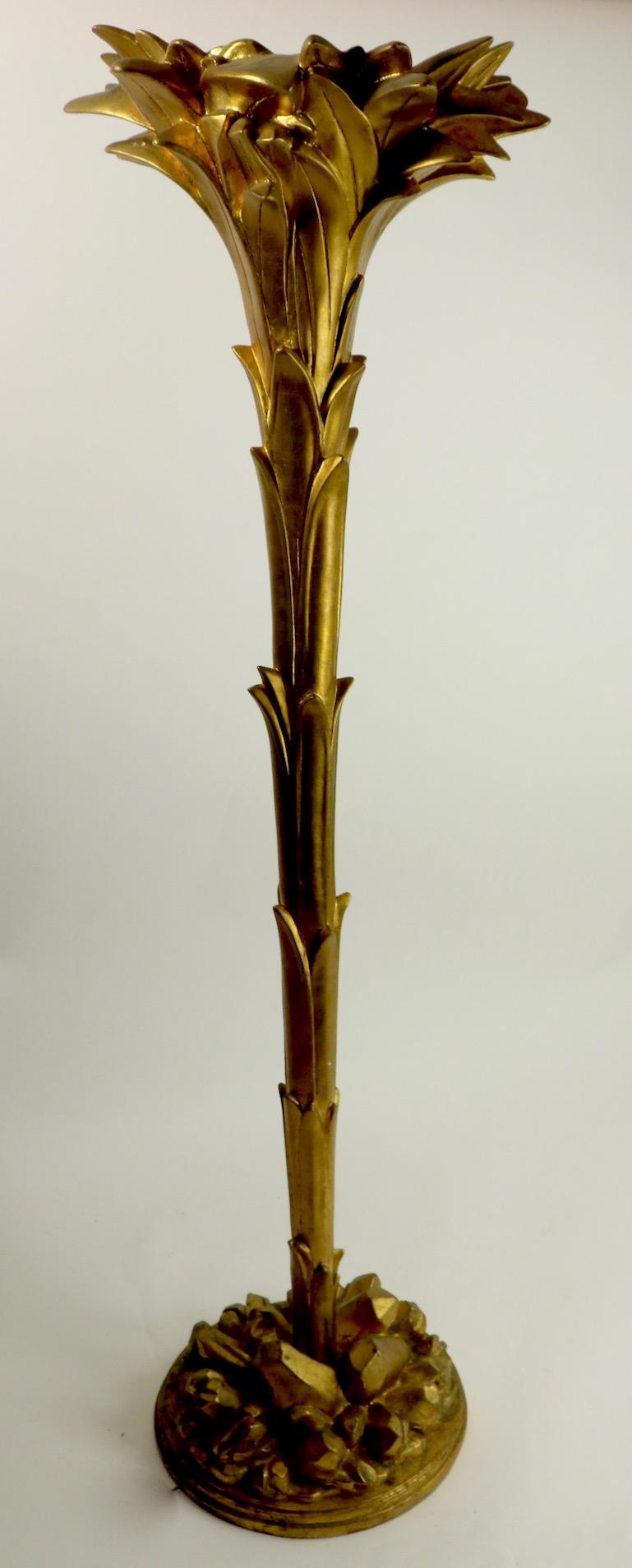 Gilt Palm Tree Torchiere Attributed to Serge Roche 3