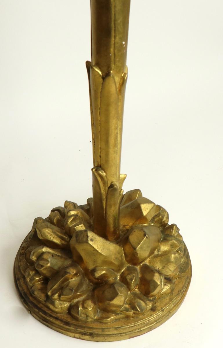Art Deco Gilt Palm Tree Torchiere Attributed to Serge Roche