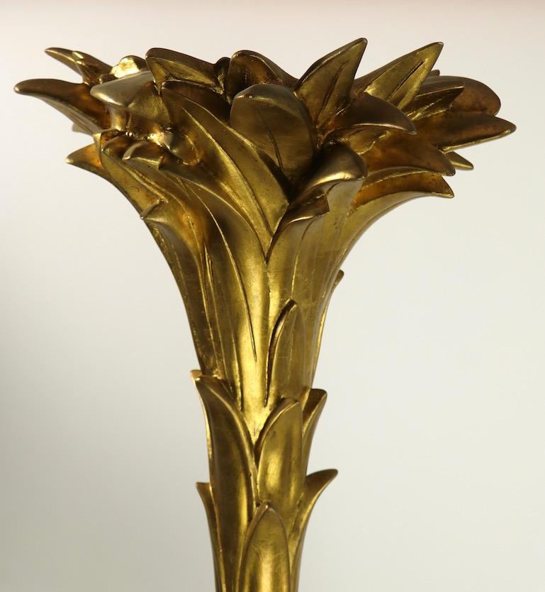 French Gilt Palm Tree Torchiere Attributed to Serge Roche