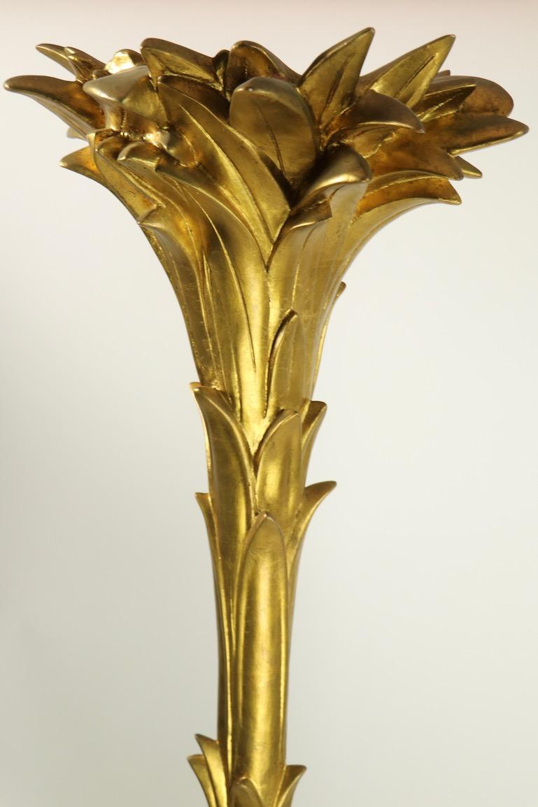 Gilt Palm Tree Torchiere Attributed to Serge Roche In Good Condition In New York, NY