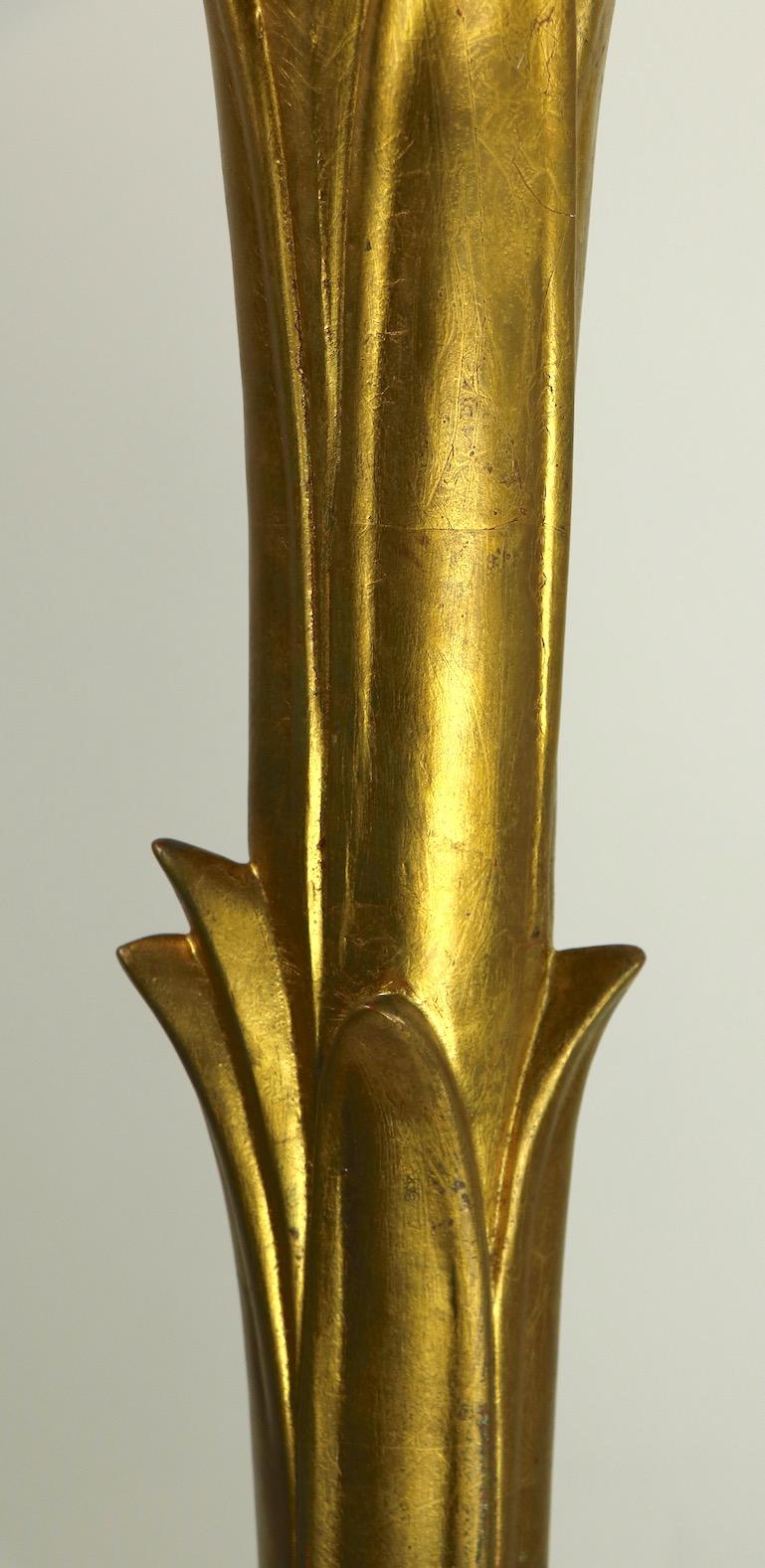 Plaster Gilt Palm Tree Torchiere Attributed to Serge Roche