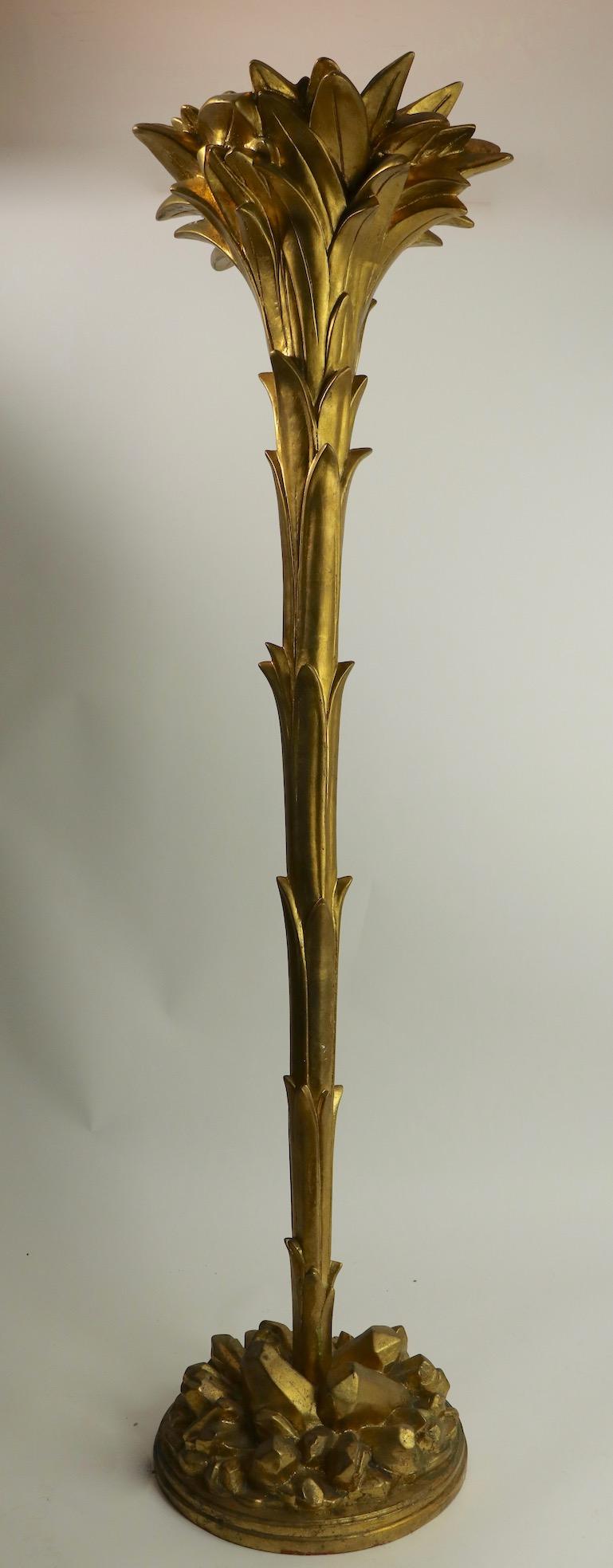 Gilt Palm Tree Torchiere Attributed to Serge Roche 1
