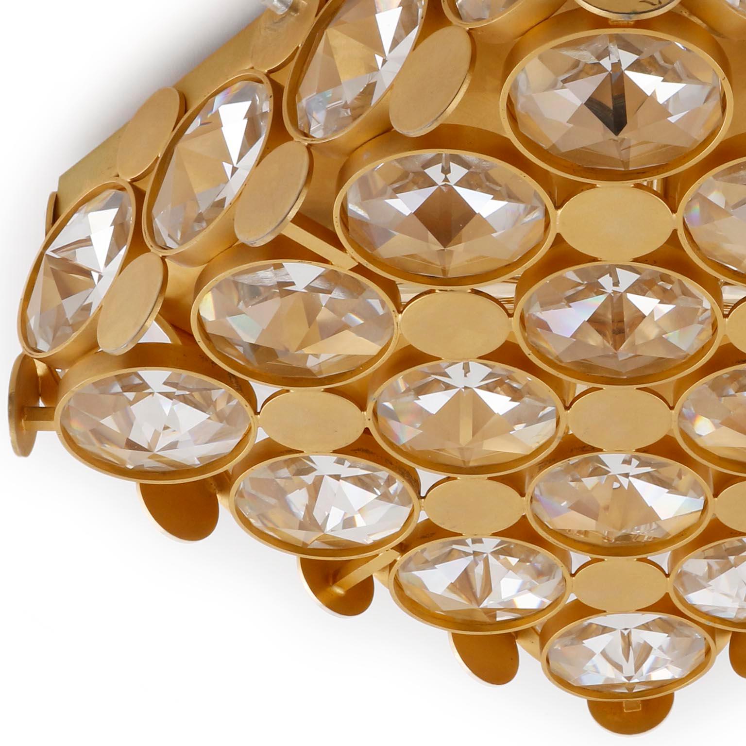 Lámpara empotrada o aplique de pared Gilt Palwa, cristal, 1970 en venta 3