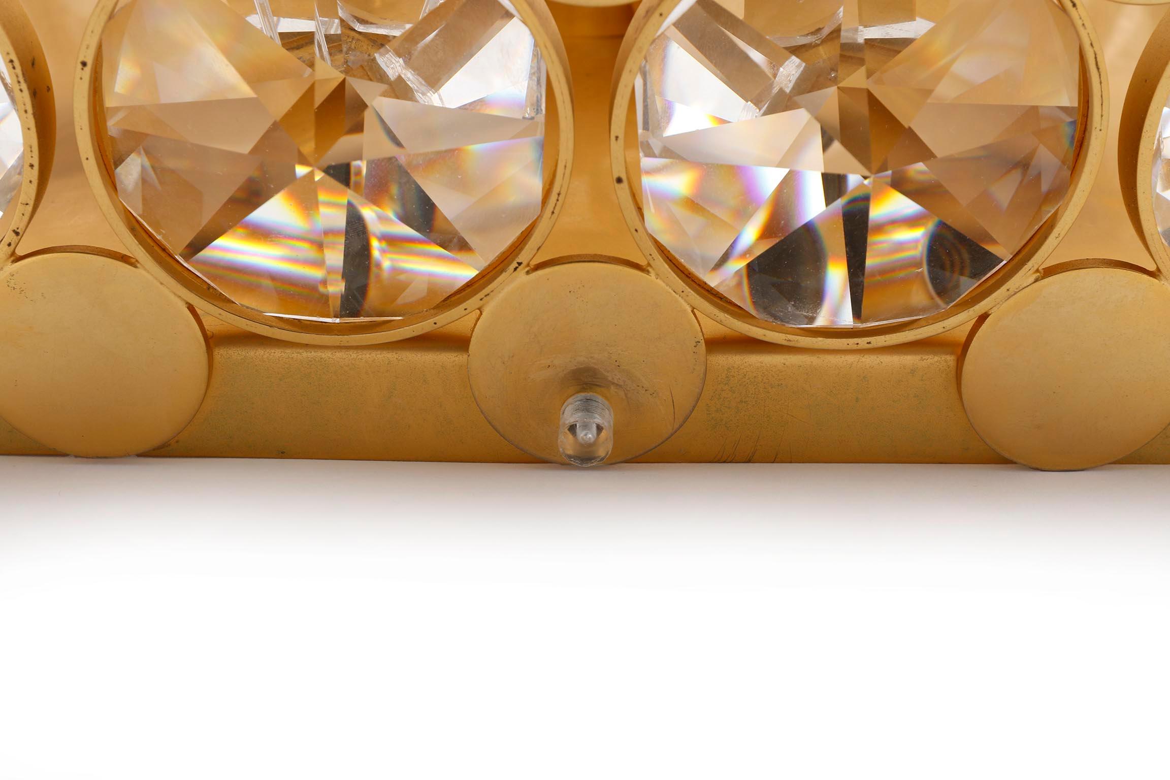 Lámpara empotrada o aplique de pared Gilt Palwa, cristal, 1970 en venta 5