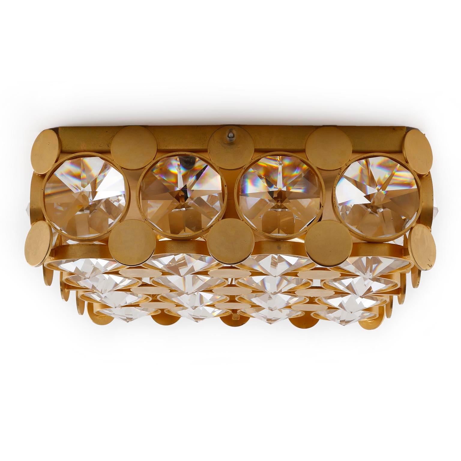 Lámpara empotrada o aplique de pared Gilt Palwa, cristal, 1970 Dorado en venta