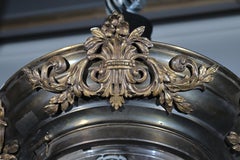 Gilt & Patinated Bronze Pendant with Crystal Bowl