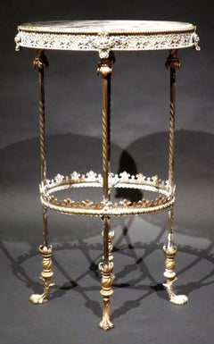 Arts & Crafts Gilt-Patinated Iron & Bronze Table Attributed to Oscar Bach