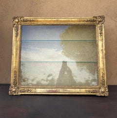 Gilt Plaster Wall Display Cabinet with Glass Shelves, 1930s