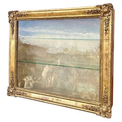 Gilt Plaster Wall Display Cabinet with Glass Shelves, 1930s