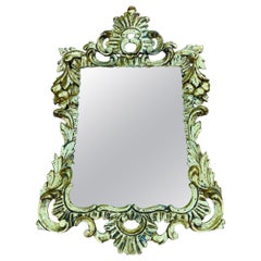 Gilt Plaster Wall Mirror in Baroque Style, Mid-20th Century Gilt Plaster Wall Mirror in Baroque Style, Mid-20th Century