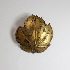 Gilt-plated metal leaf-shaped appliqué - Spain - c. 1970