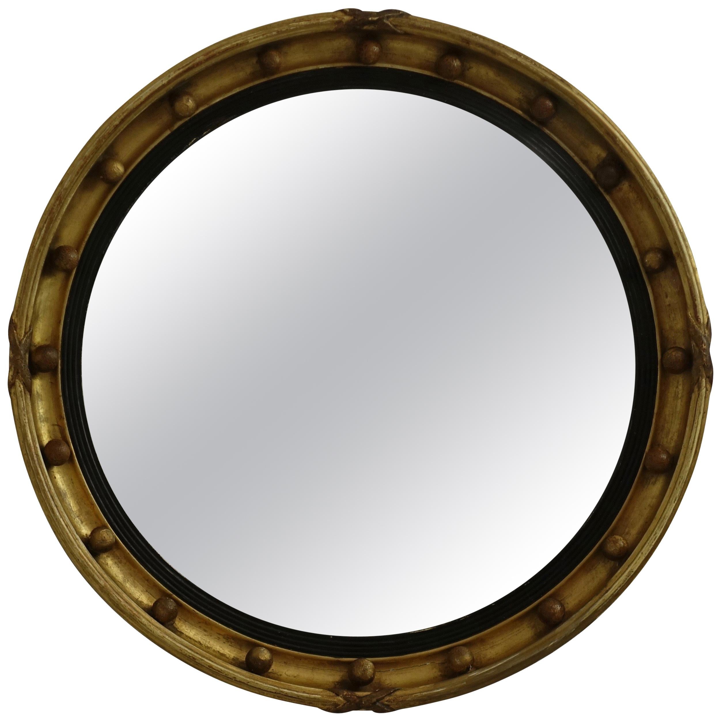 Gilt Regency Convex Mirror, English, circa 1840
