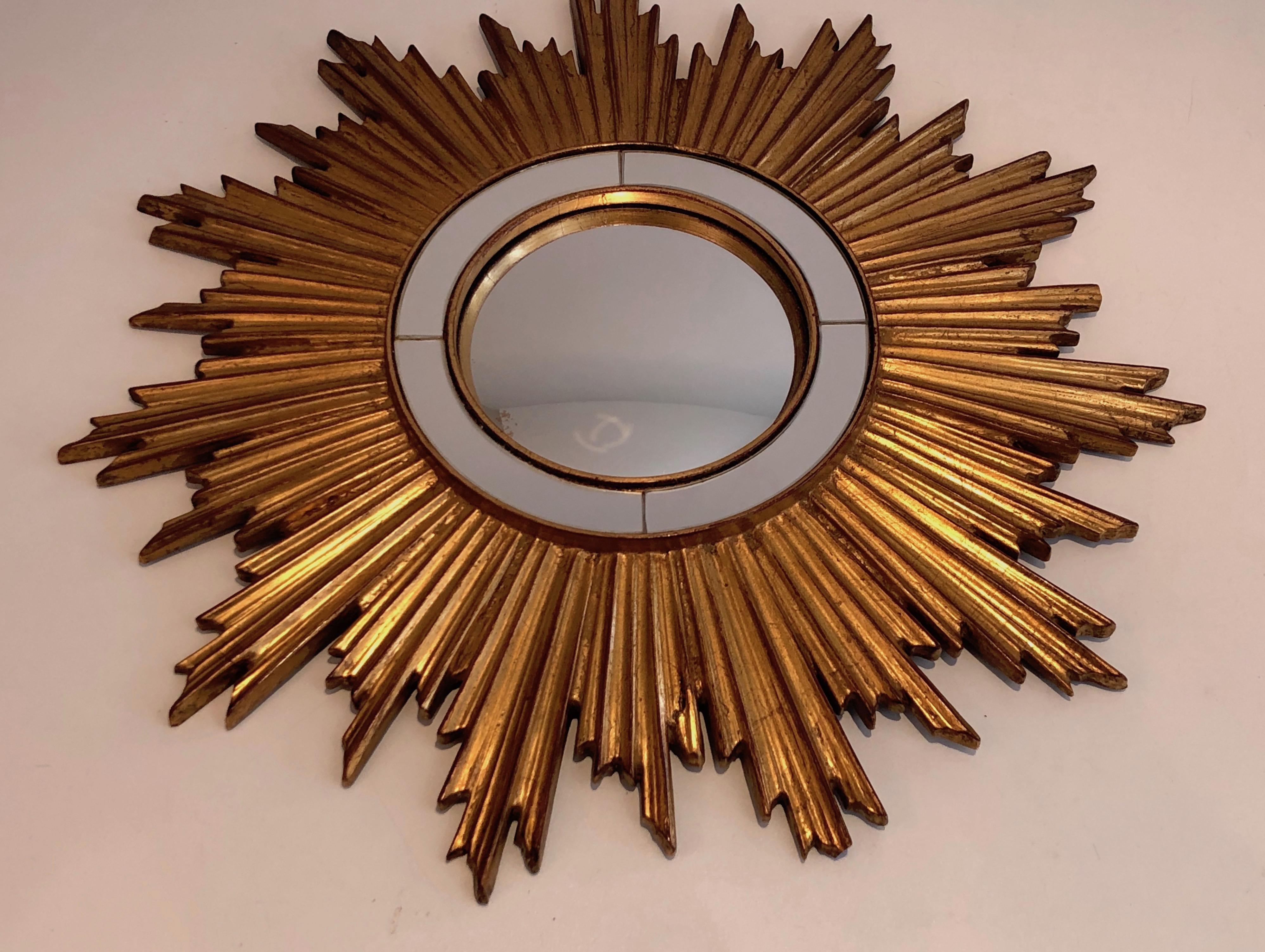 Late 20th Century Gilt Resin Sunburst Mirror For Sale