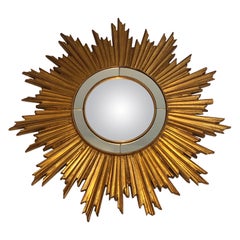 Espejo Sunburst de Resina Dorada