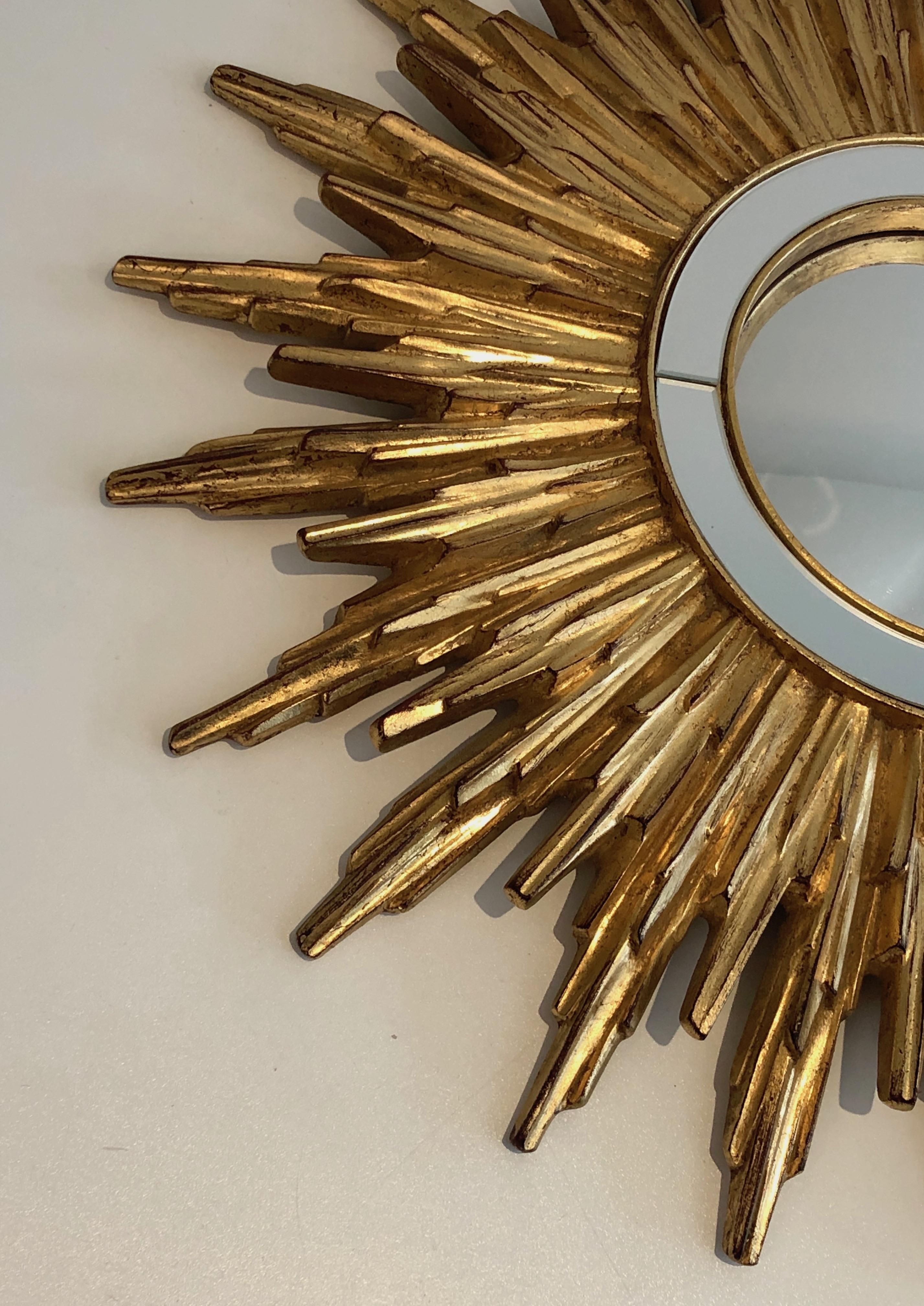 Late 20th Century Gilt Resin Sunburst Mirror, French, Circa 1970
