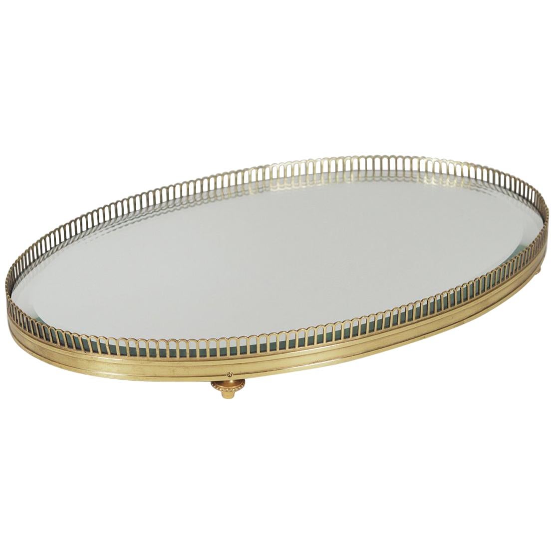 Gilt Reticulated Oval Dresser Tray