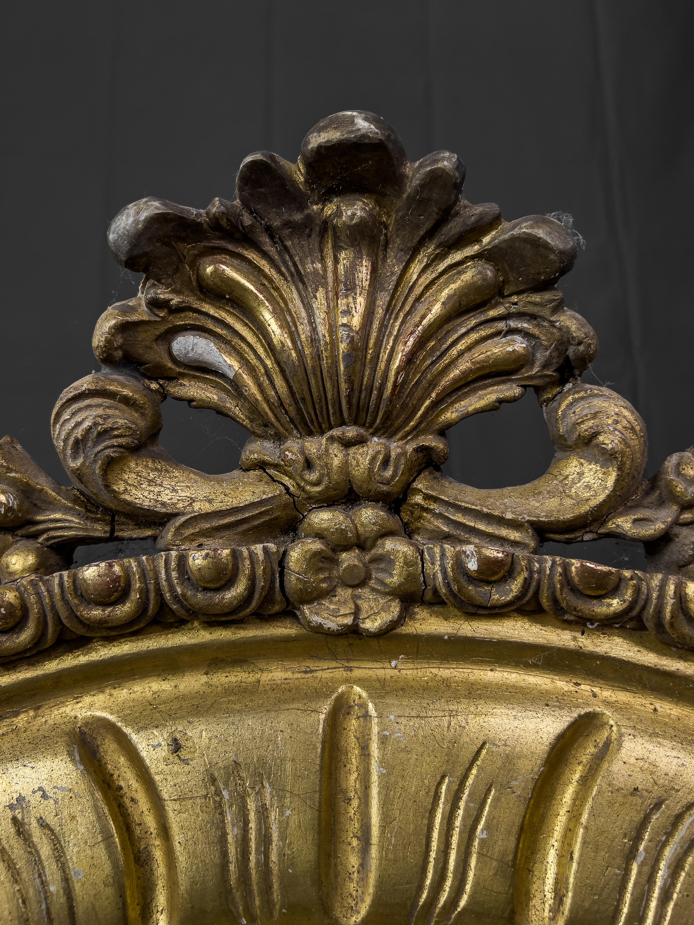 20th Century Gilt Rococo Style Bed Crown Canopy