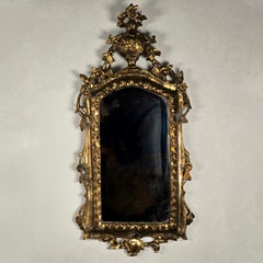 Espejo dorado de estilo rococó, fundición de museo de mediados del siglo XX