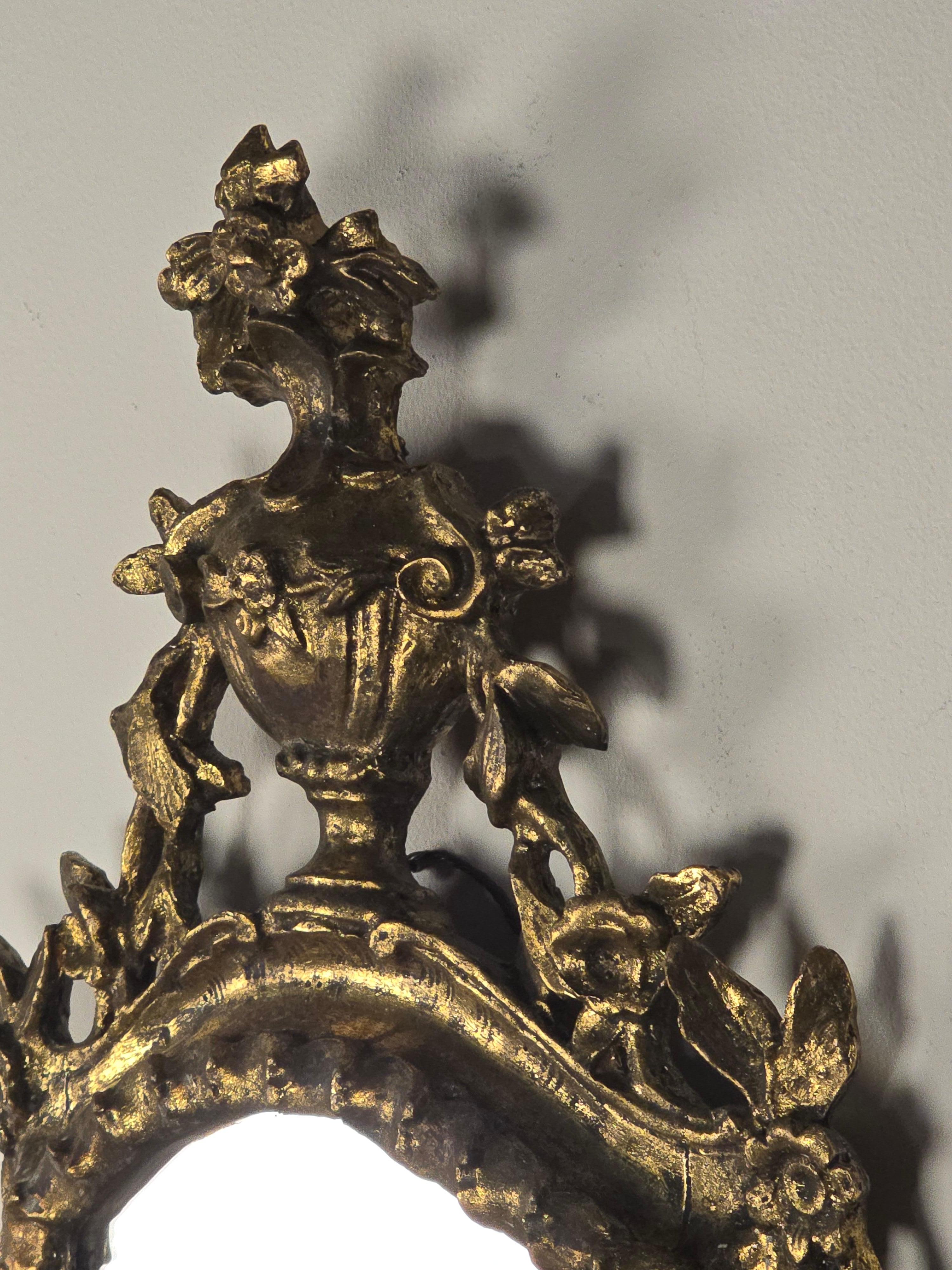 Miroir doré de style rococo, milieu du 20e siècle Fonte de musée Bon état - En vente à Kilmarnock, VA