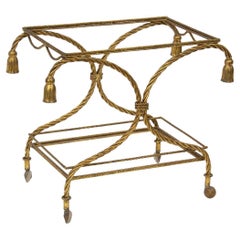 Gilt Rope and Tassel Bar Cart