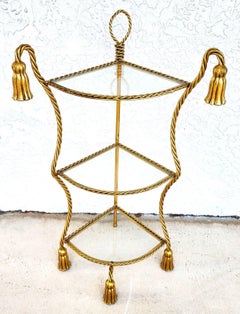 Gilt Rope & Tassel Table Shelf Corner