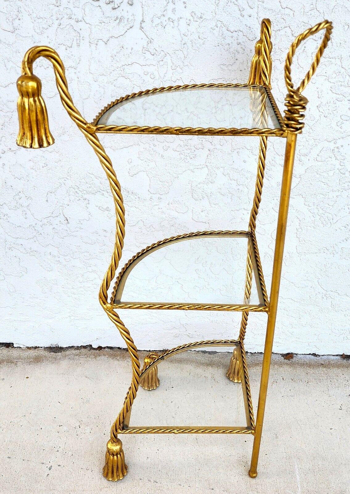 Gilt Rope & Tassel Table Shelf Corner  For Sale 3