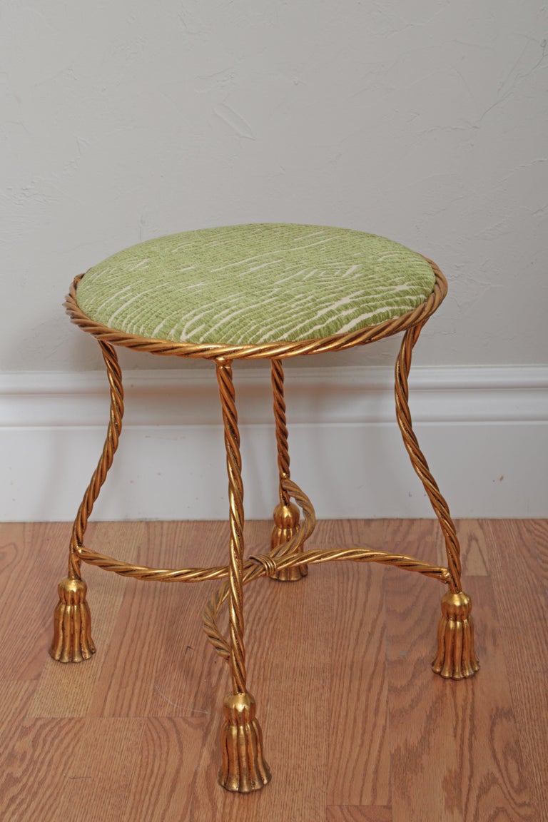 Gilt Rope and Tassel Vanity Stool at 1stDibs