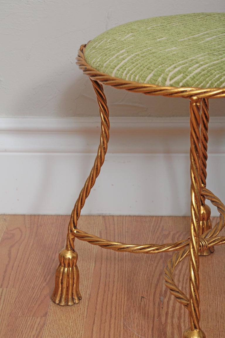 Gilt Rope and Tassel Vanity Stool at 1stDibs