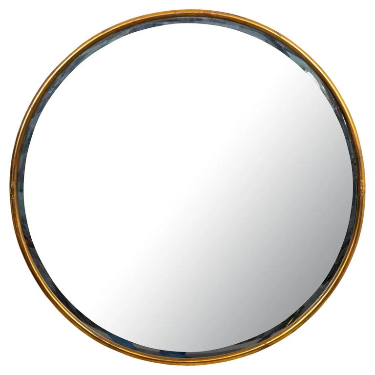Gilt Round Mirror For Sale at 1stDibs